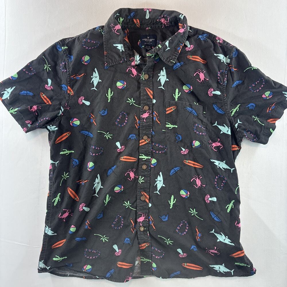 American‎ Eagle Men’s XL Tropical Hawaiian Shirt Button Up Short Sleeve Beach
